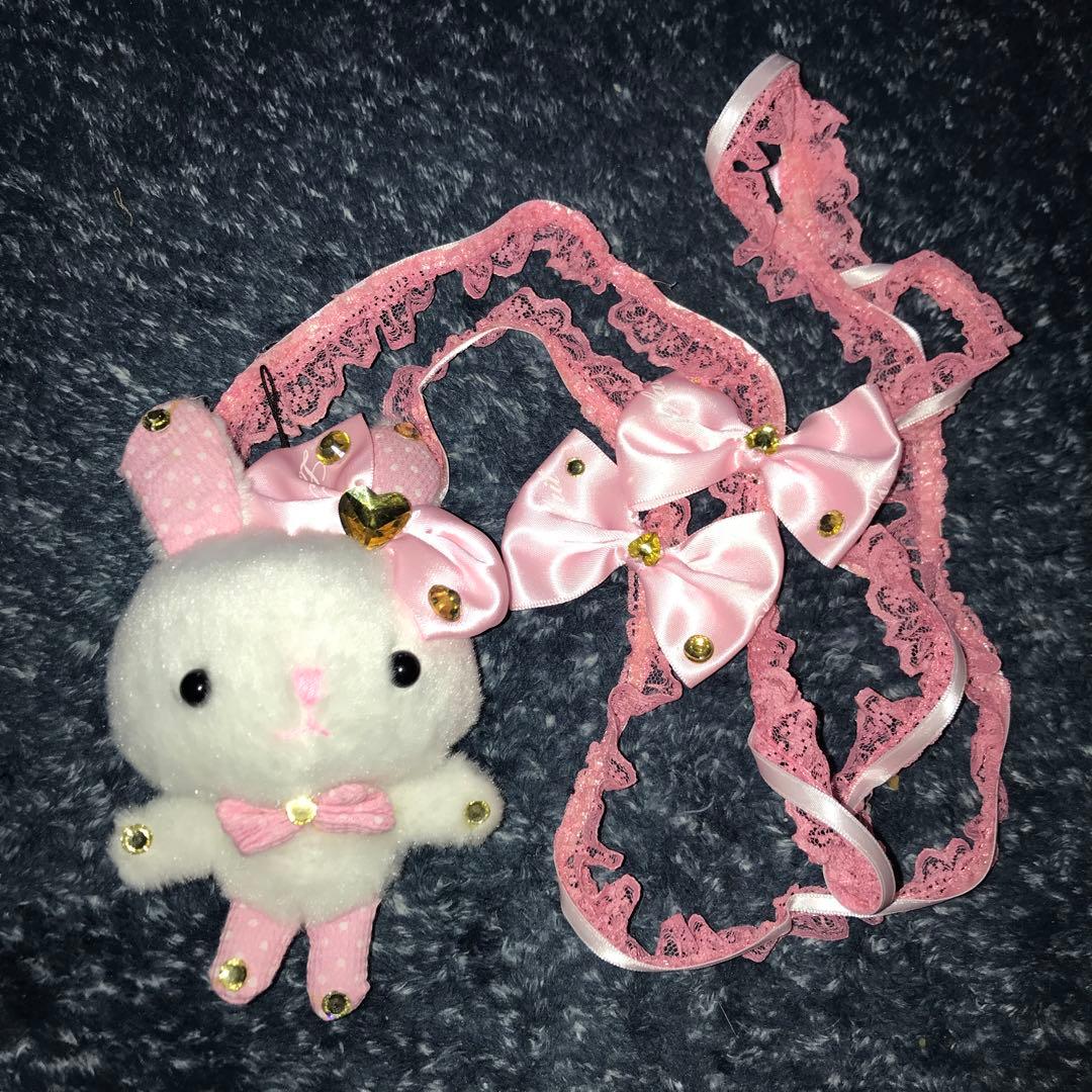 ラパフェ うさちゃす シュシュ ネックストラップ 姫ロリ