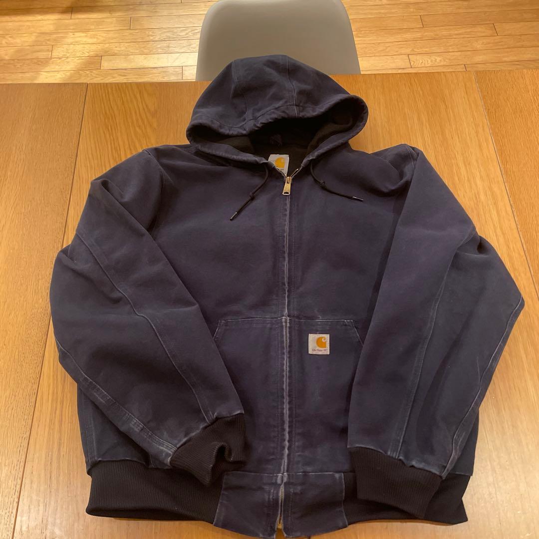 【美品】Carhartt ダークネイビー ジップフーディ アクティブジャケット