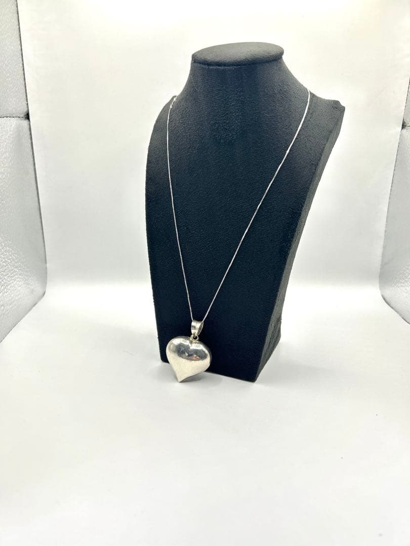 ビンテージ　パフィーハートネックレス　スウィートハートジュエリー　925