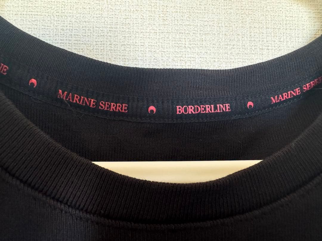 MARINE SERRE ブラック×レッド 半袖 ミニワンピース