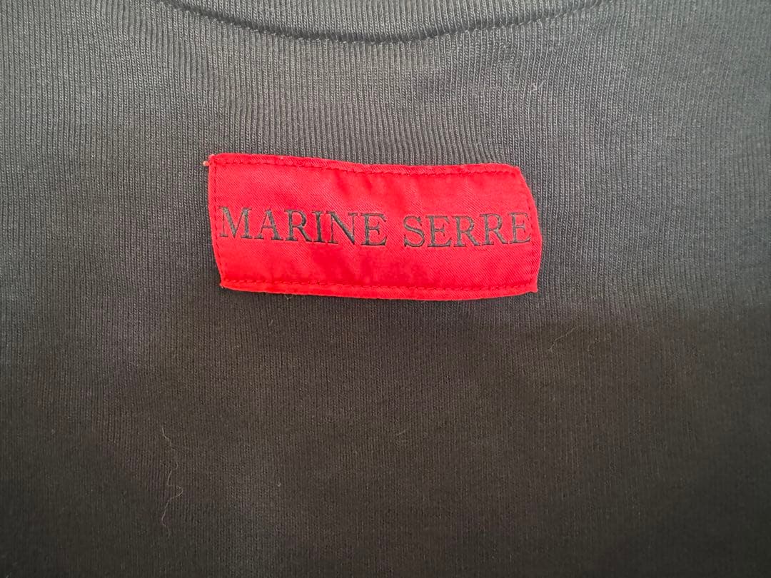 MARINE SERRE ブラック×レッド 半袖 ミニワンピース