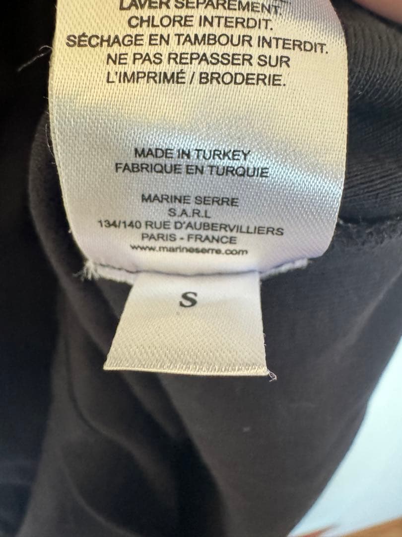 MARINE SERRE ブラック×レッド 半袖 ミニワンピース