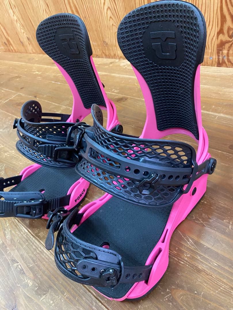 使用回数小！　Union FORCE ビンディング ピンク 22-23モデル　M