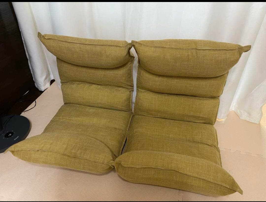 タンスのゲン　座椅子　2脚　イエロー