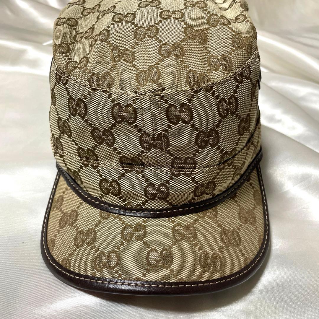希少　XLサイズ　GUCCI グッチ　GGキャンバス　ワークキャップ　イタリア製