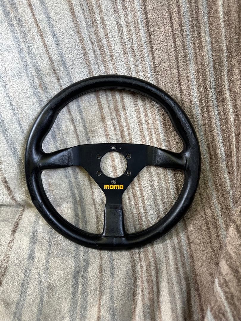 当時モノ！MOMO社製V36ガングリップステアリング！黒革
