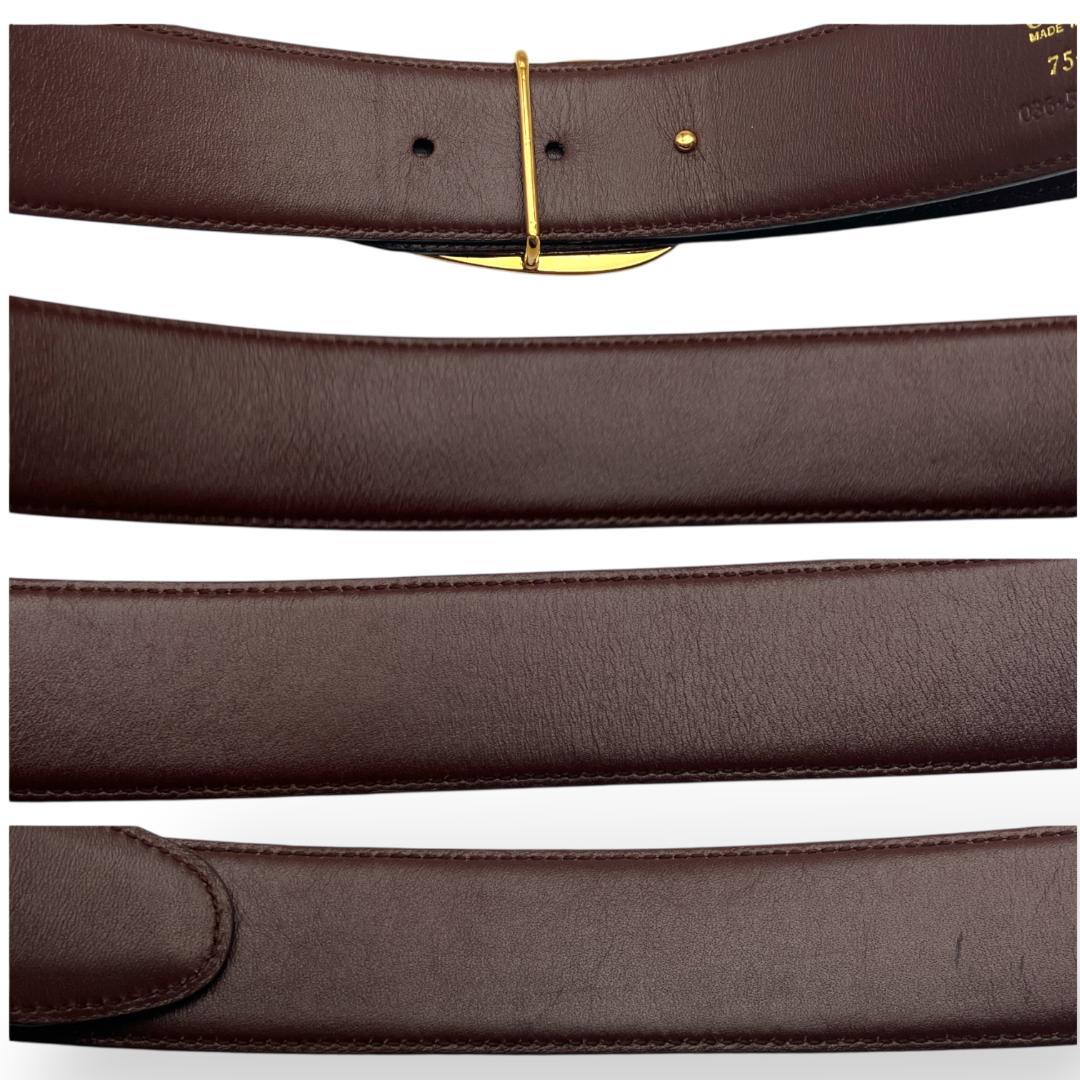 【美品】グッチ Gバックル リバーシブルベルト ゴールド ブラック ブラウン