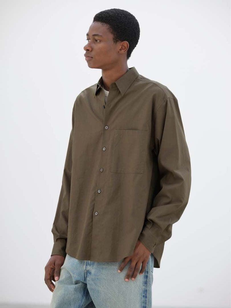 オーラリー25AW WASHED FINX TWILL BIG SHIRT 4