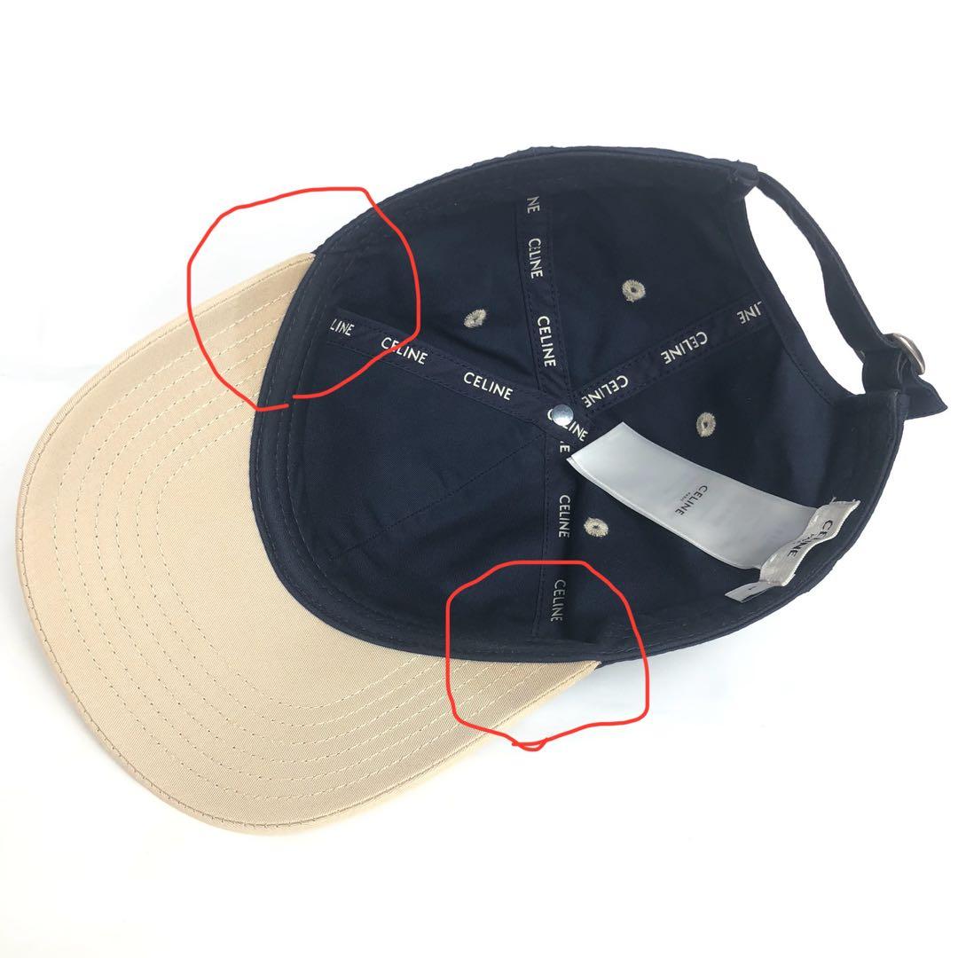 CELINE セリーヌ キャップ 帽子 ネイビー ベージュ バイカラー
