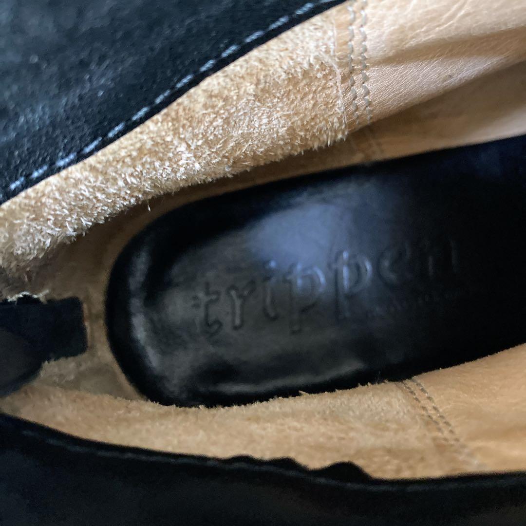 トリッペン スイフト ショートブーツ 37 バックジップ レザー 本革 黒