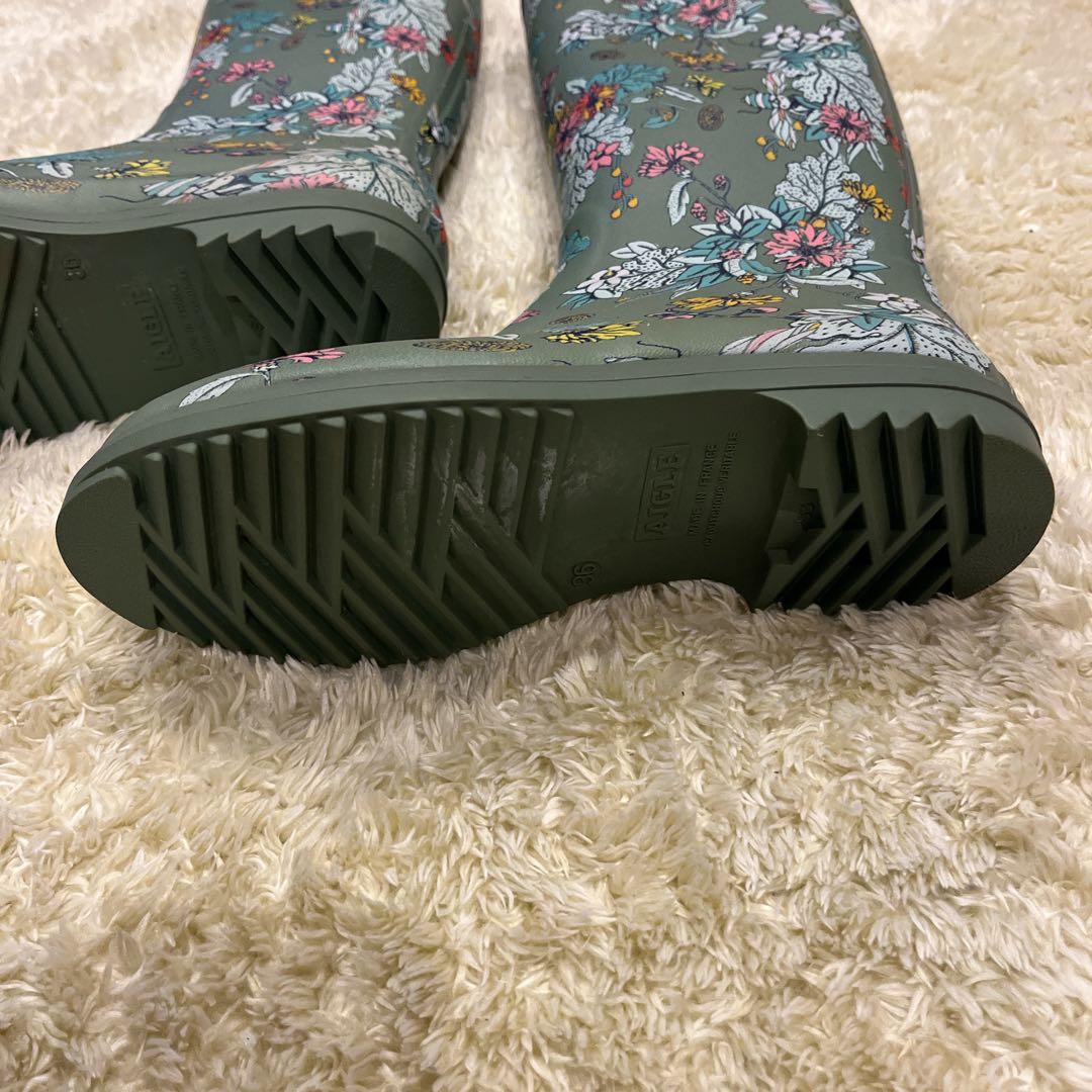 新品タグ付き PAUL & JOE AIGLEコラボ 花柄長靴 レインシューズ