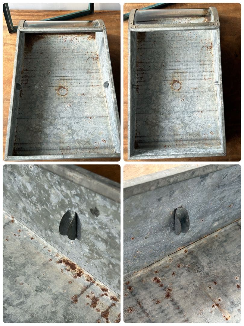 アンティーク　Rガラスケース　ディスプレイ　駄菓子屋　レトロ　ブリキケース　大正