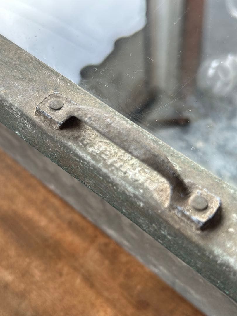 アンティーク　Rガラスケース　ディスプレイ　駄菓子屋　レトロ　ブリキケース　大正