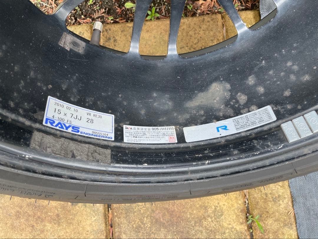 RAYS RE30 15インチ 7J+28 195/55R15 シバタイヤ付