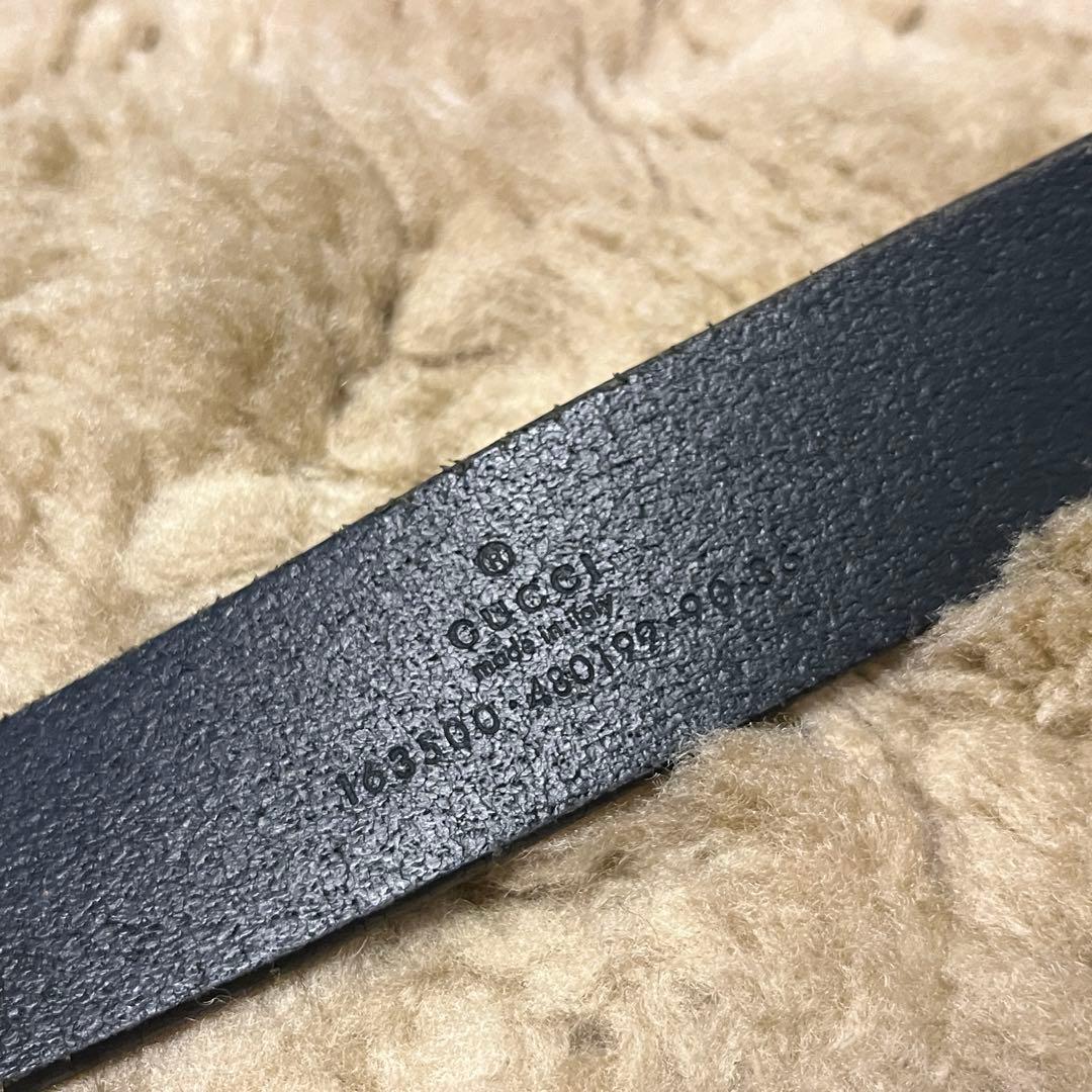 GUCCI ダブルホース レザー ベルト メンズ W33-W36インチ