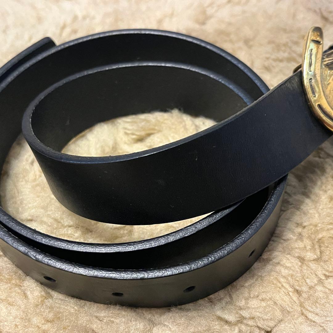 GUCCI ダブルホース レザー ベルト メンズ W33-W36インチ