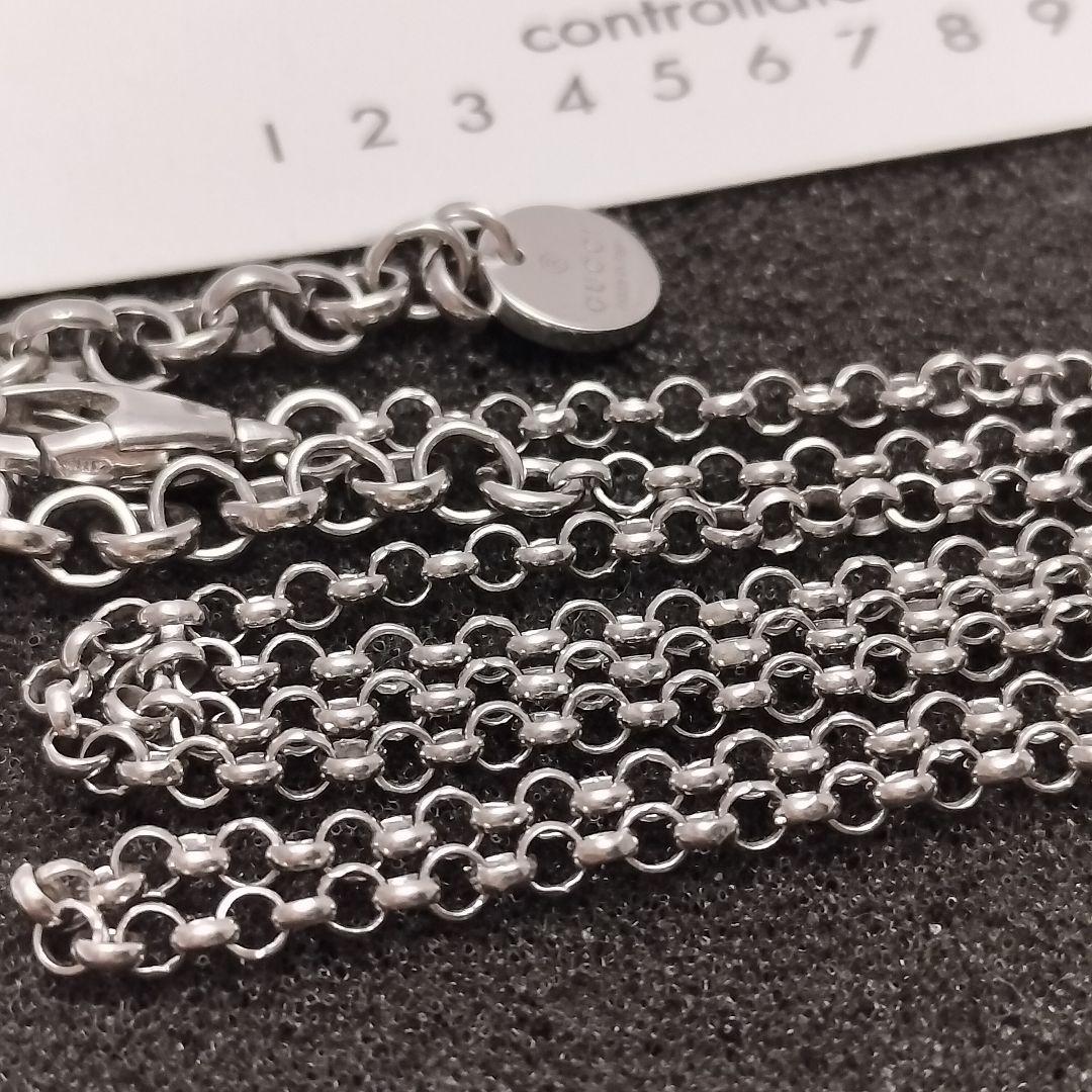 グッチ ブラック チェーン ネックレス 50cm シルバー925