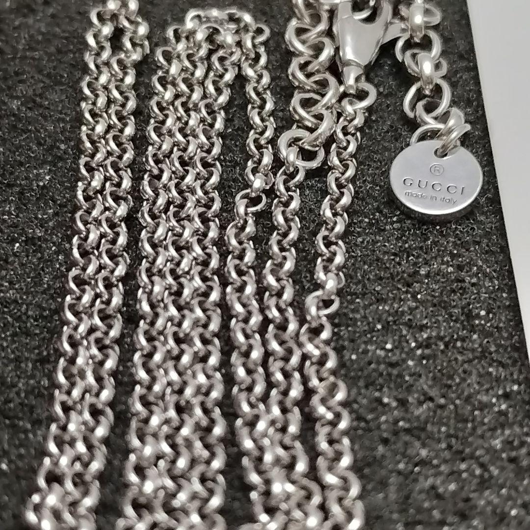グッチ ブラック チェーン ネックレス 50cm シルバー925