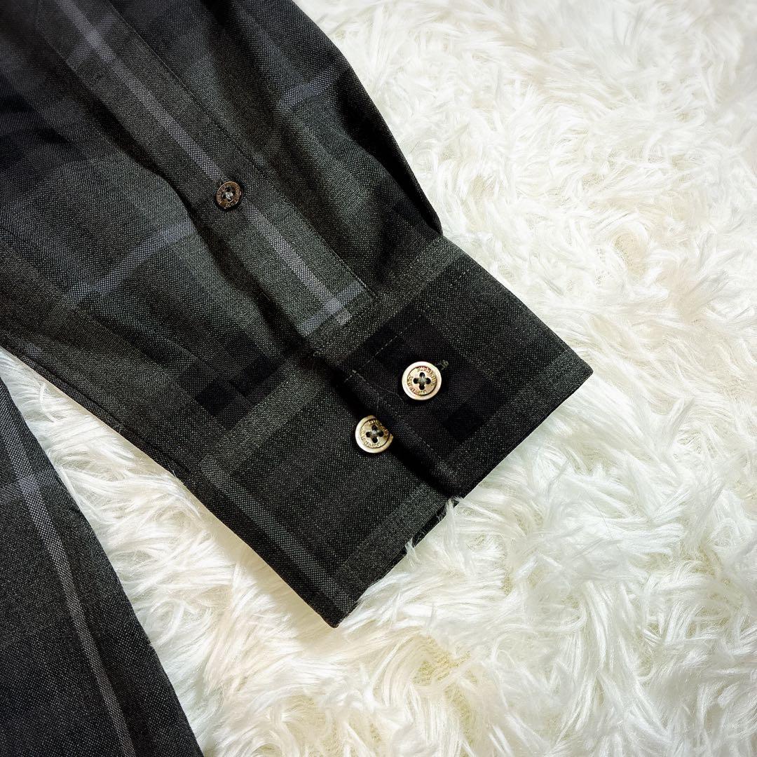 専売品 高品質 日本製 バーバリーロンドン ウール シャツ L ノバチェック