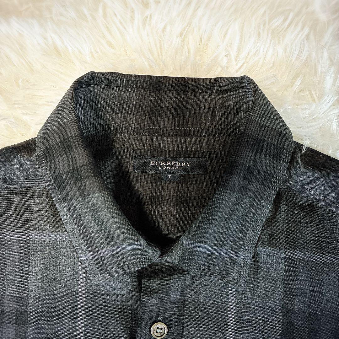 専売品 高品質 日本製 バーバリーロンドン ウール シャツ L ノバチェック