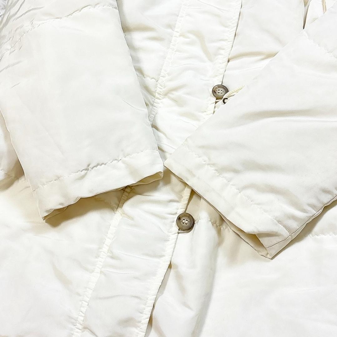 希少42【極美品】マックスマーラ ダウンコート ファーフード アイボリー 洗える