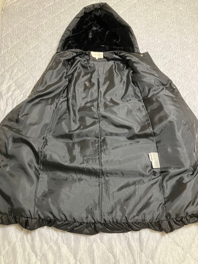 PROPORTION フード付きロングダウンジャケット ブラック