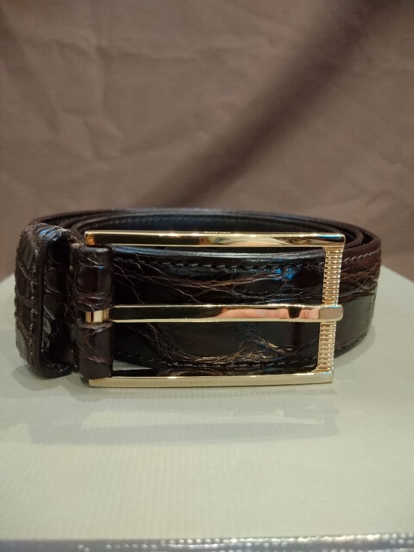 生産終了品☆トムフォード　クロコダイルベルト　ブラウン