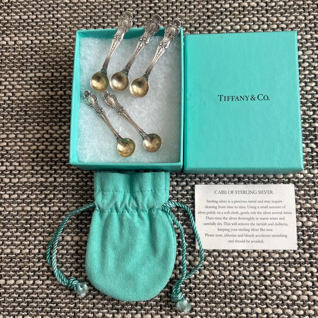 Tiffany & Co. アンティーク　純銀製　ソルトスプーン 5本セット