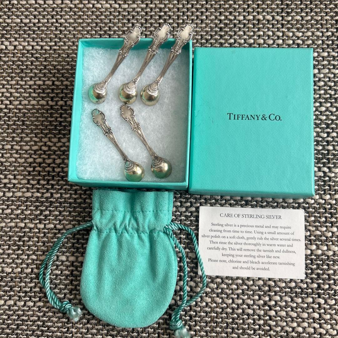 Tiffany & Co. アンティーク　純銀製　ソルトスプーン 5本セット