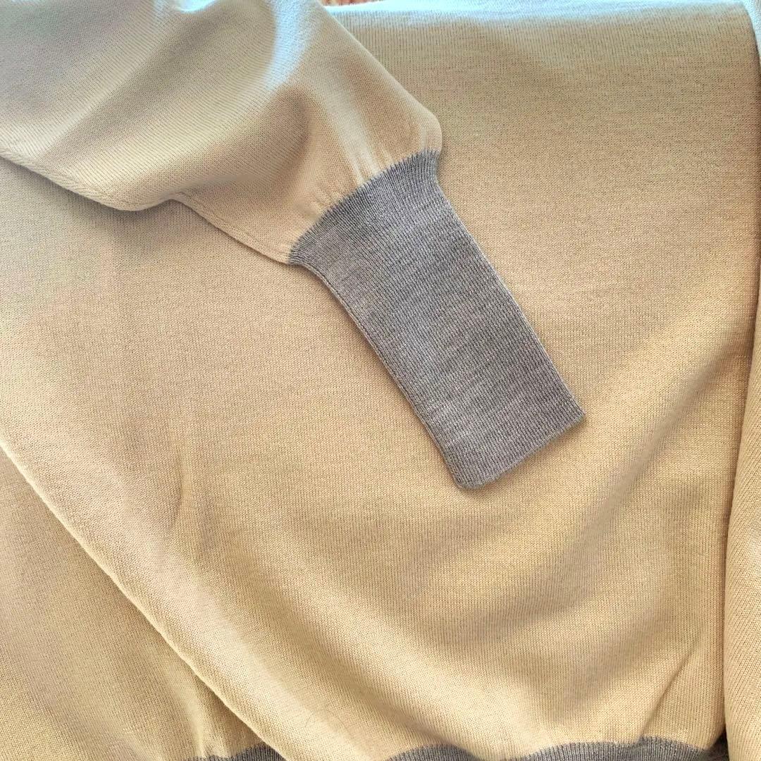 【新品】MM6 ロングニット ウール100% タートル ベージュ×グレー