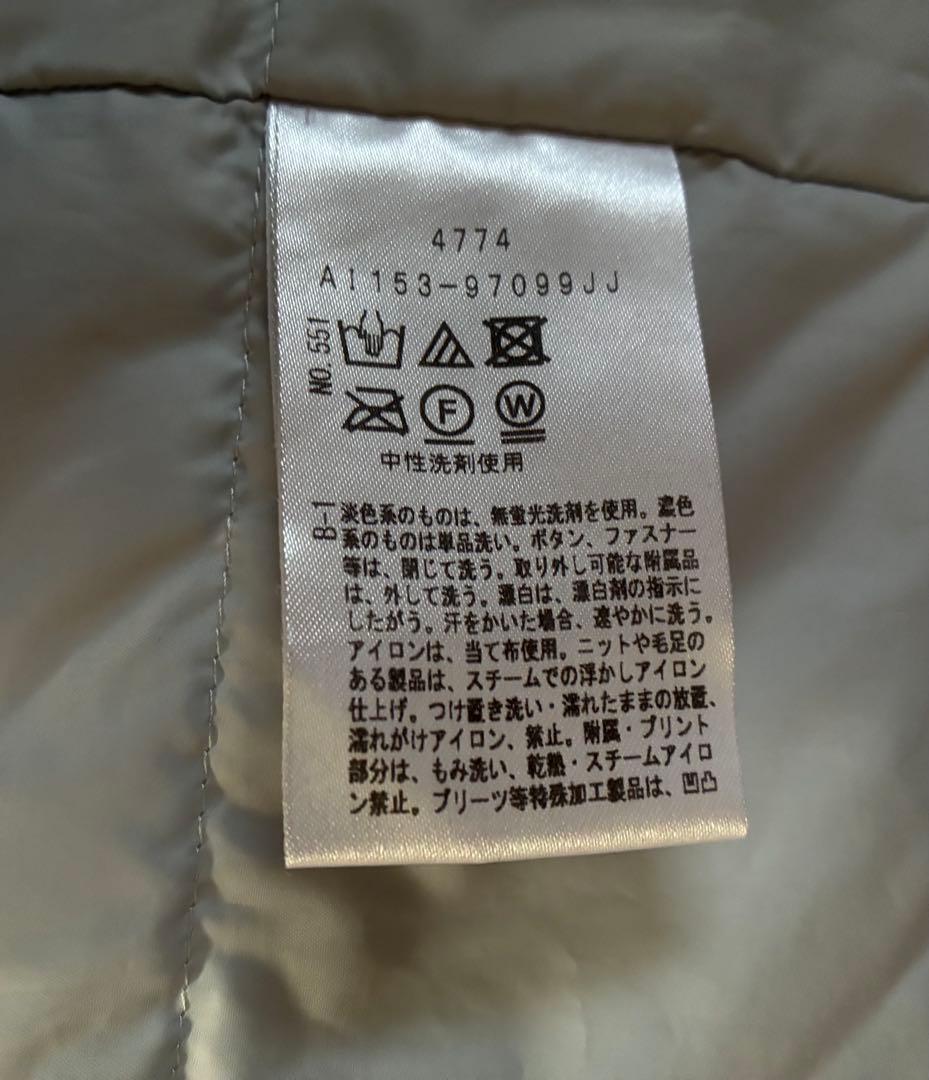 極美品UNTITLED水色フード付きホワイトダックダウンロングコートXL ~3L