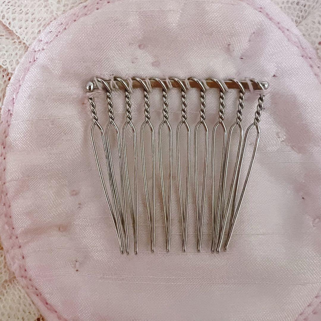 【レア】BABY, マドモアゼルジュエルローズ　丸型コーム　ピンク　ビジュー