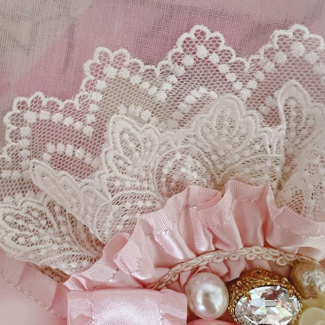 【レア】BABY, マドモアゼルジュエルローズ　丸型コーム　ピンク　ビジュー