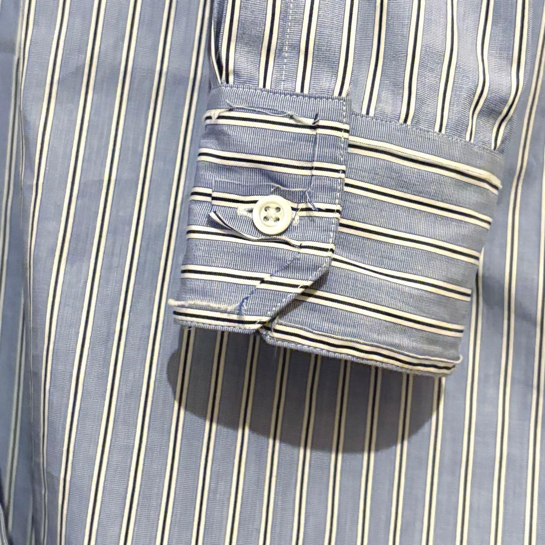 【美品】23AW メゾンマルジェラ　オーバーサイズ　ストライプ　シャツ 　ブルー