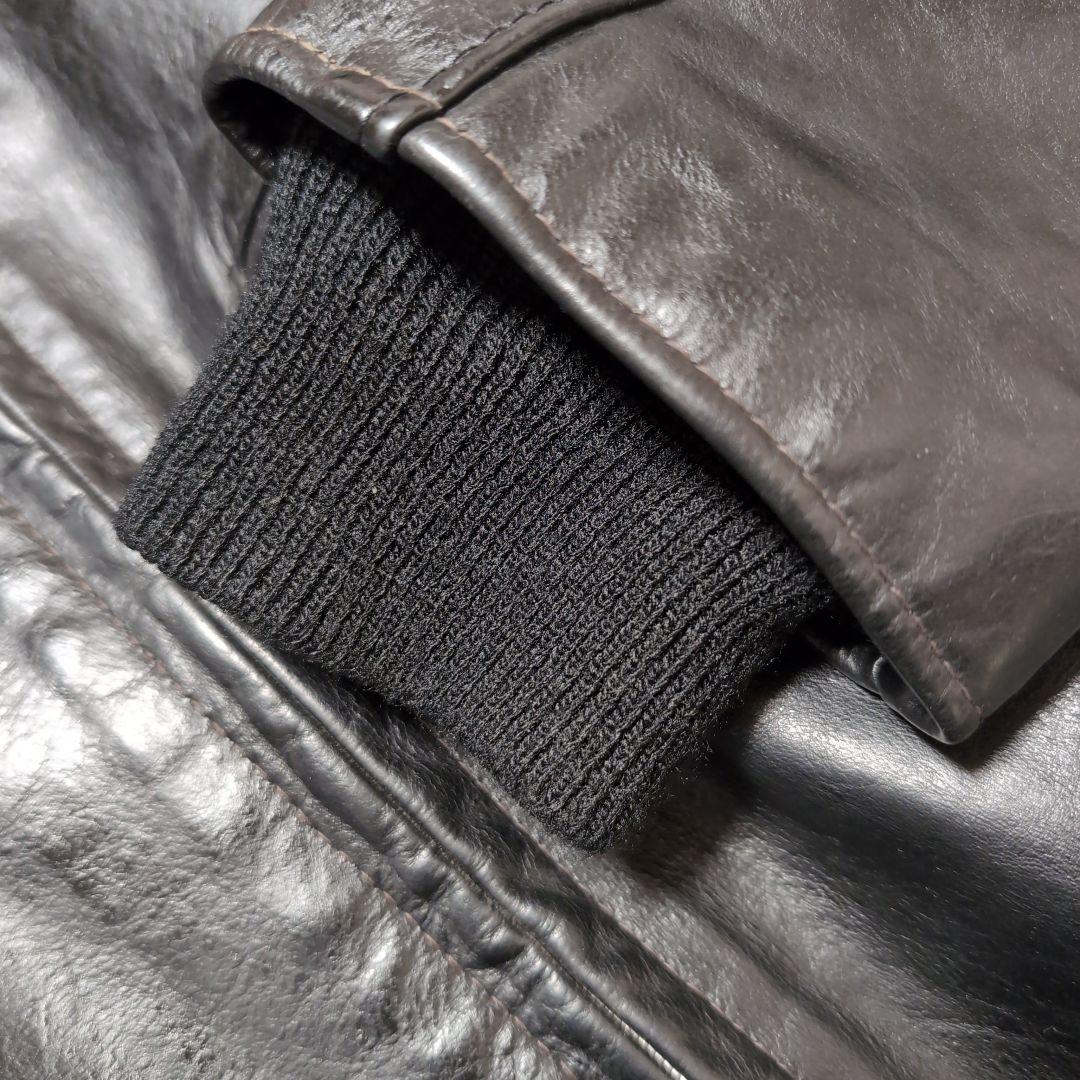 Schott ブラックレザーライダースジャケット 42