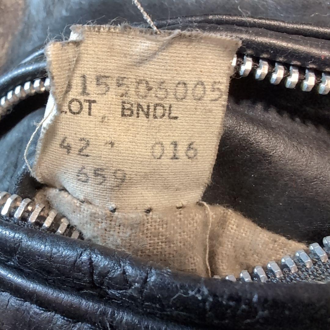 Schott ブラックレザーライダースジャケット 42