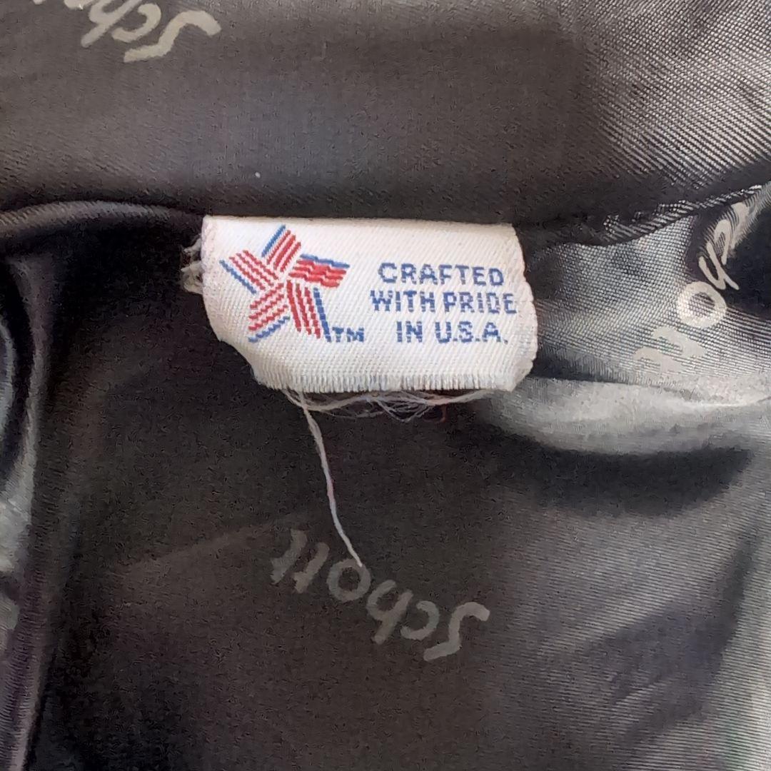 Schott ブラックレザーライダースジャケット 42