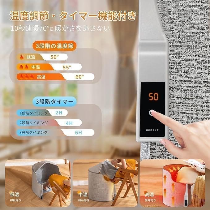 パネルヒーター 足元ヒーター 暖房器具 デスクヒーター 遠赤外線 足温器