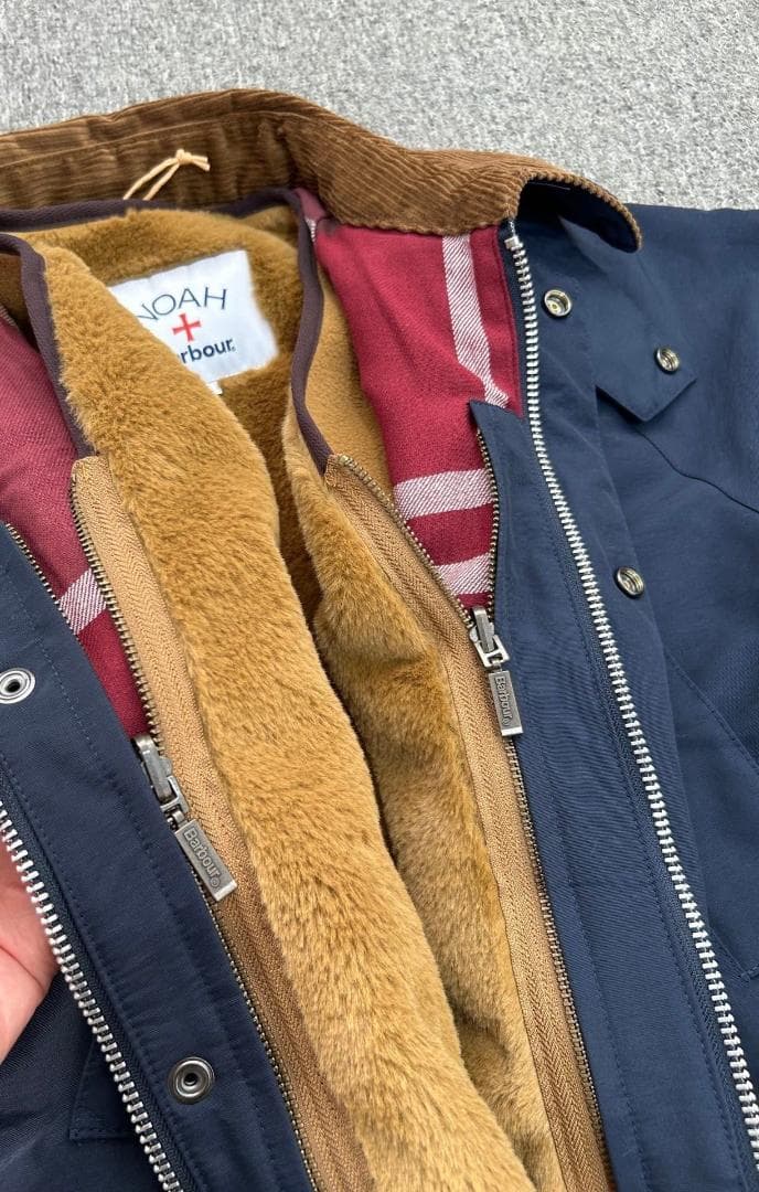 Barbour×noahネイビー ジャケット フリースライニング