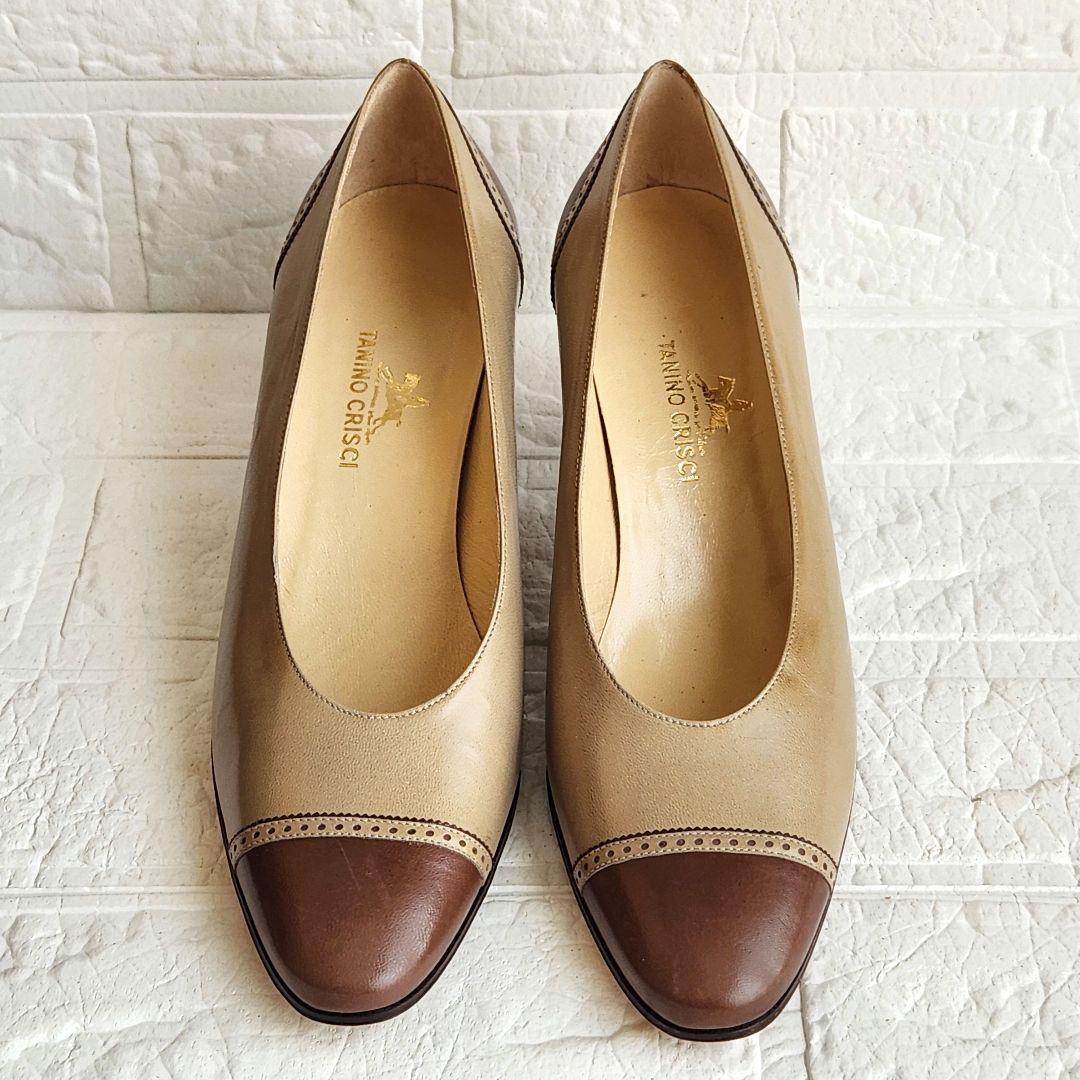 ✨極美品✨タニノクリスチー バイカラーパンプス　37B　ITALY