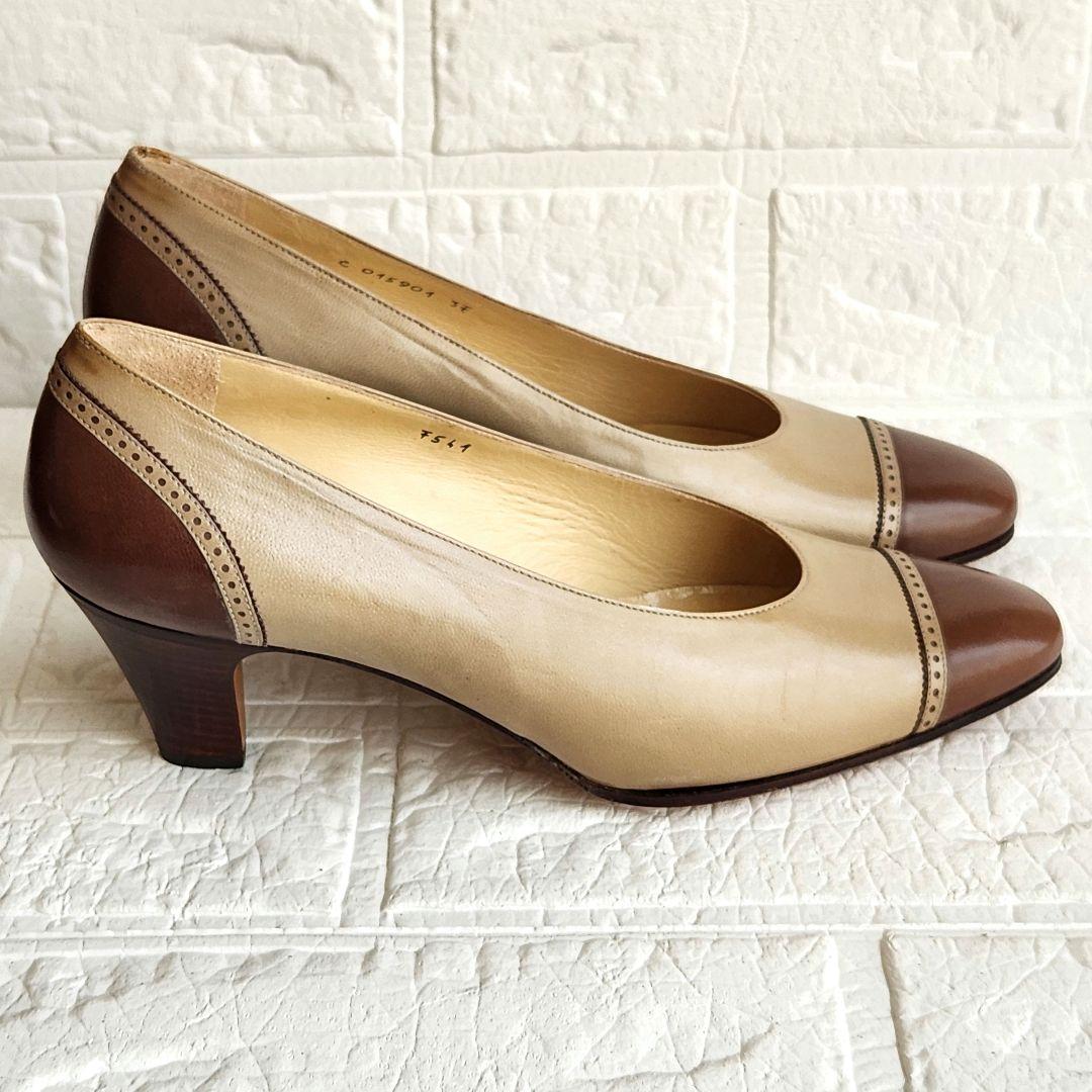 ✨極美品✨タニノクリスチー バイカラーパンプス　37B　ITALY