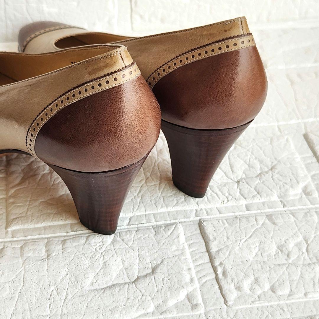 ✨極美品✨タニノクリスチー バイカラーパンプス　37B　ITALY