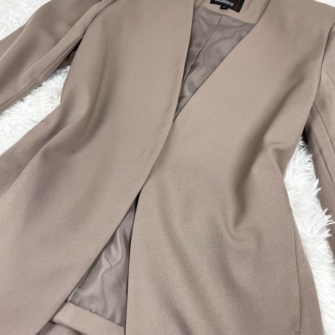 超極美品✨エイチケーワークスロンドン✨XL✨ノーカラーセットアップ✨セレモニー茶