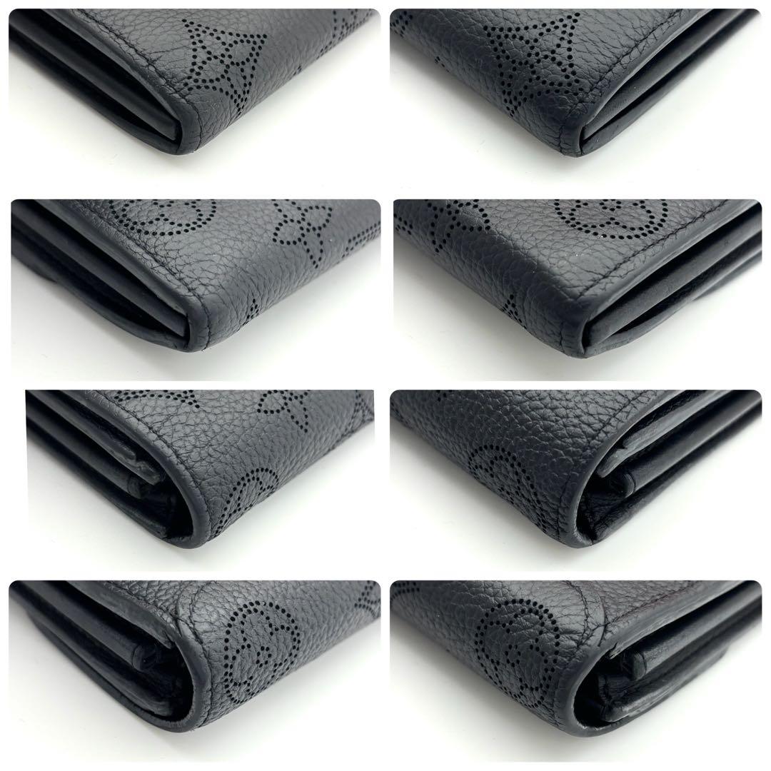 ☆美品☆箱付☆ルイヴィトン 長財布 モノグラムマヒナ ポルトフォイユイリス 黒