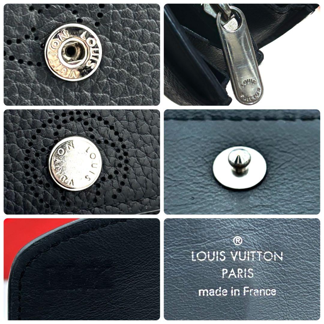 ☆美品☆箱付☆ルイヴィトン 長財布 モノグラムマヒナ ポルトフォイユイリス 黒