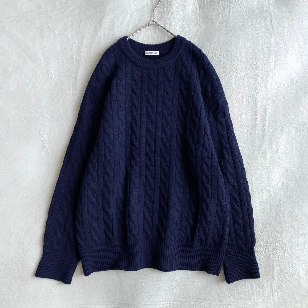 【定価3.6万✨】EVERYDAY I LIKE カシミヤ混　Cable ニット