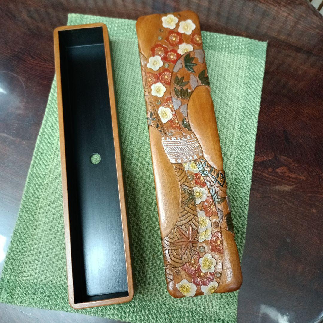 日光彫り短冊箱　束ね熨斗(小花)　値下げ
