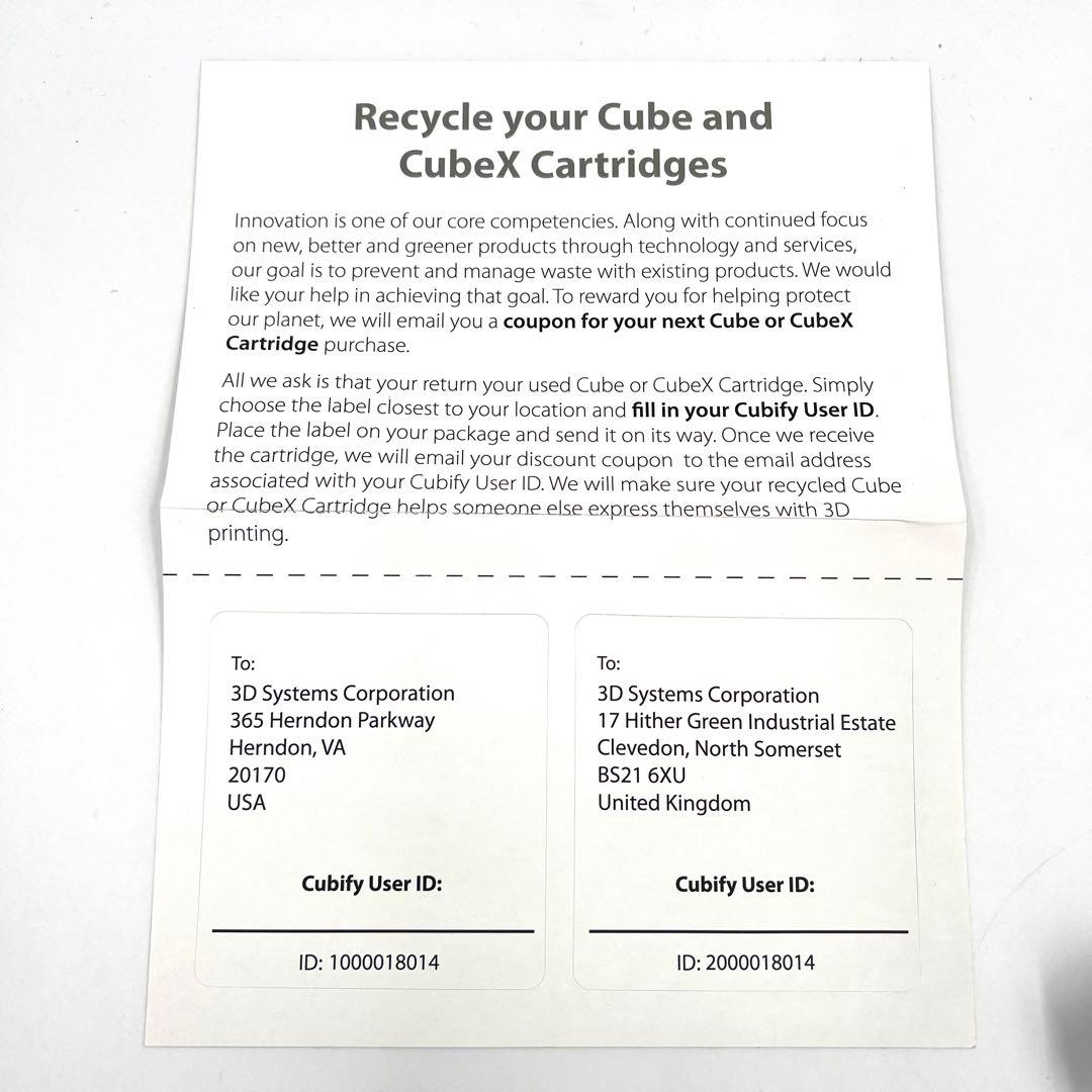 【新品】Cube 純正 3Dプリンター用 ABS樹脂カートリッジ 4色セット