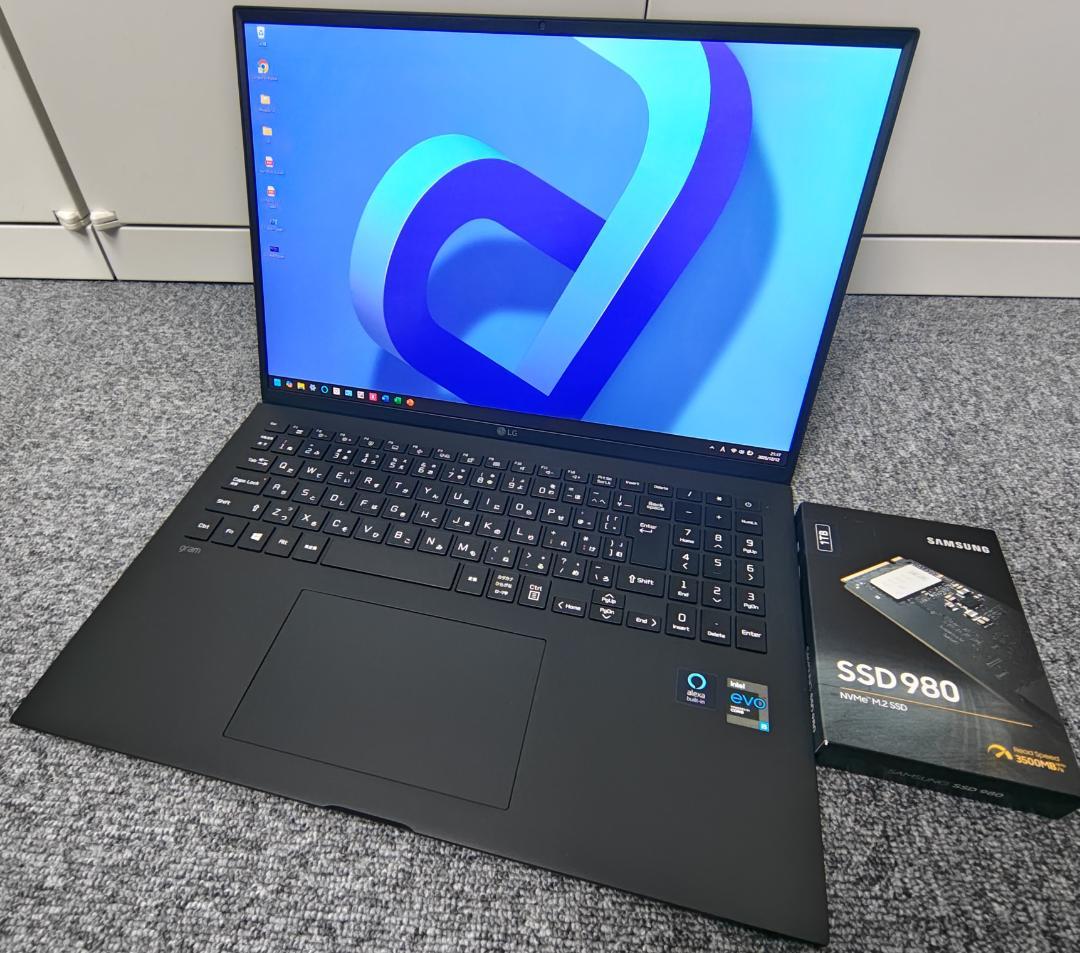 美品 LG gram 16 core i5 新品SSD 1000GB 使用時間少