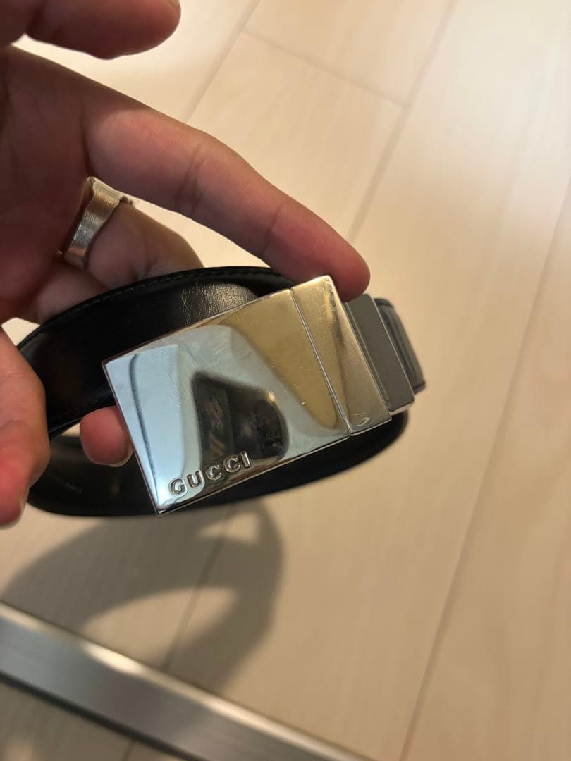 小物 GUCCI by TOM FORD BLACK LEATHER BELT